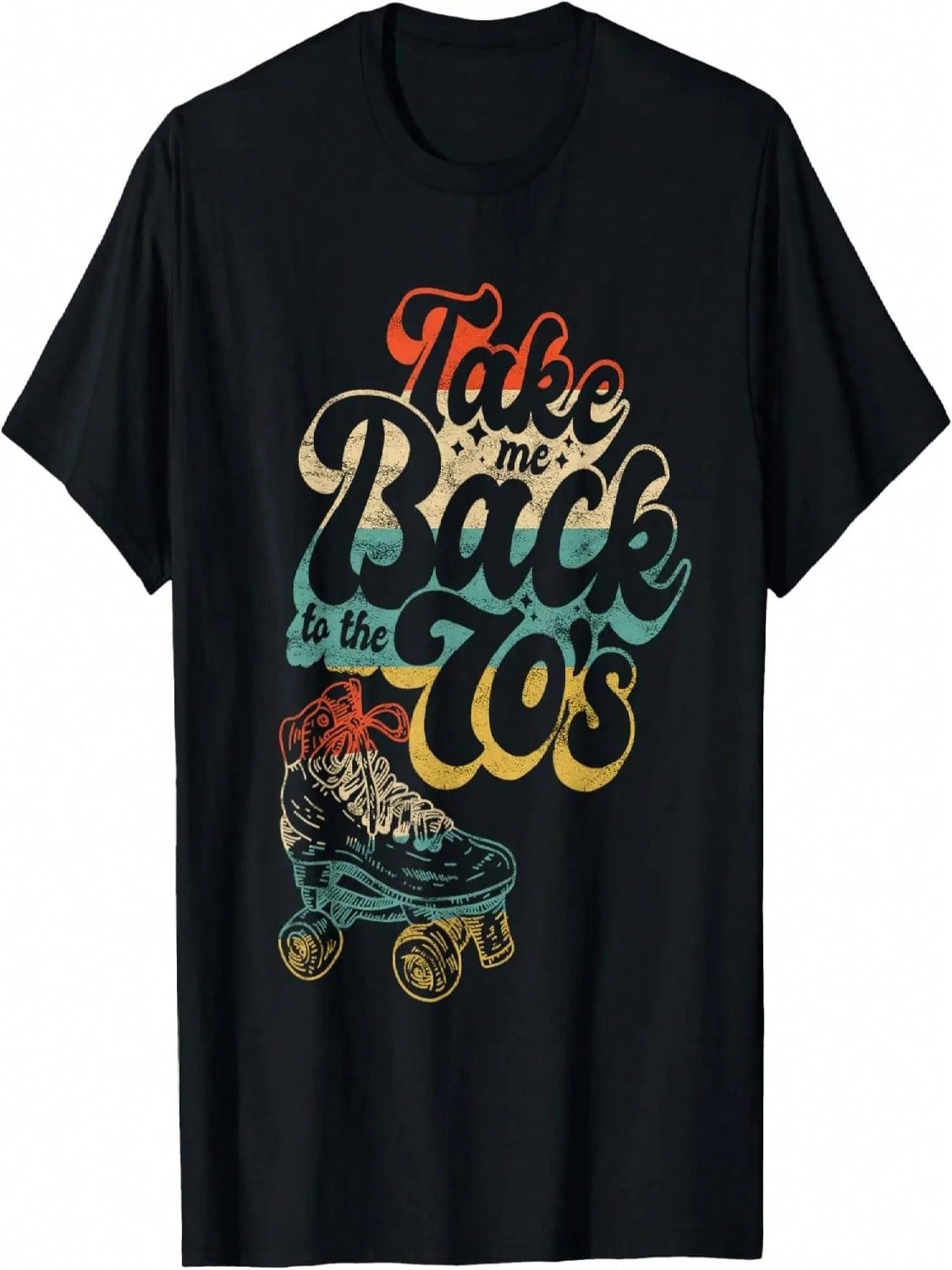 Take Me Back To The 70 s Roller Skater Skating Rink T-Shirt S разноцветный