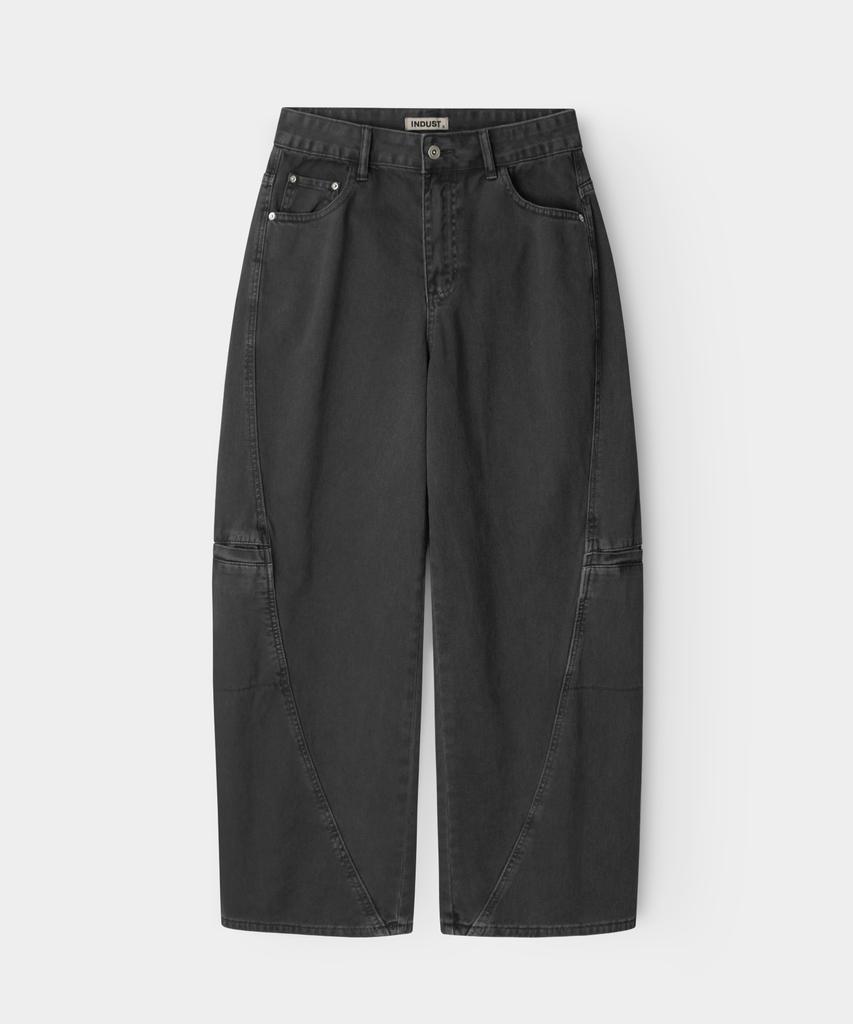 INDUST Pigment Washed Curved Wide Pants_Charcoal