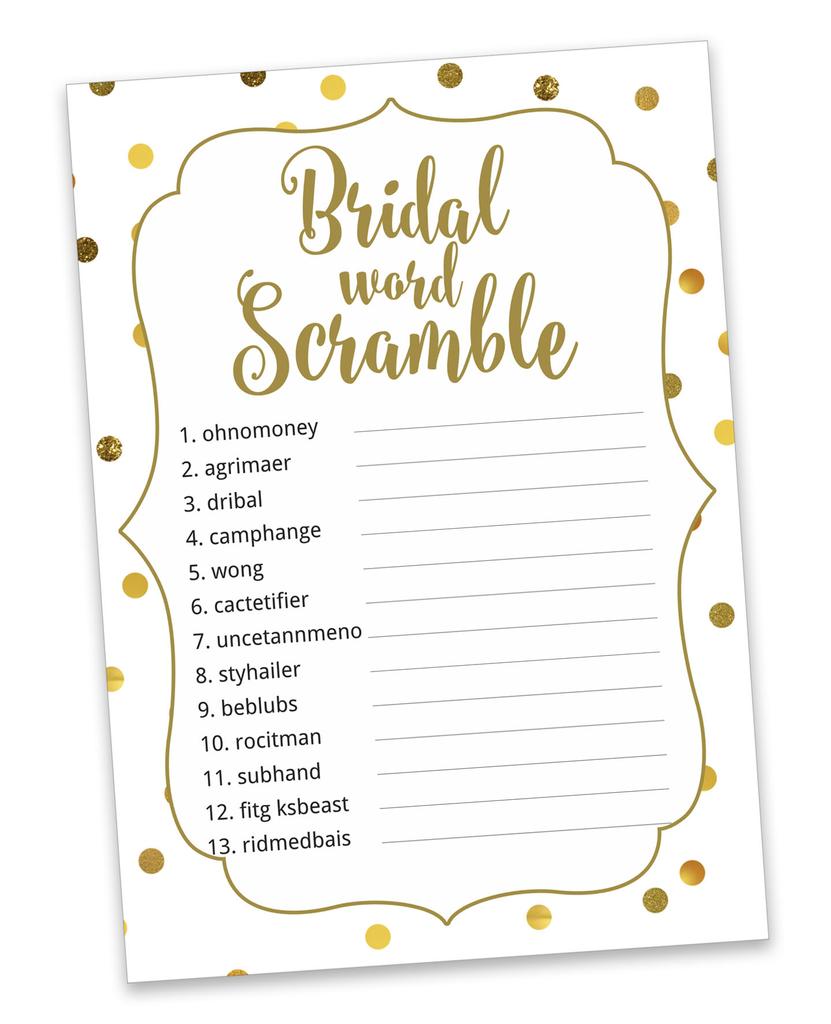 Inkdotpot 50A  Gold ConfettiA  BingoA  GameA  CardsA  For Bridal Wedding Shower Bachelorette Party Bulk Blank Square Fill In Gift