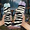 1PC Zebra Stripe Animal Skin Pattern Print 750ml Color Plastic Sports Water Bottle Leakproof Flip Straw Lid Suitable for Sports Office Home Use