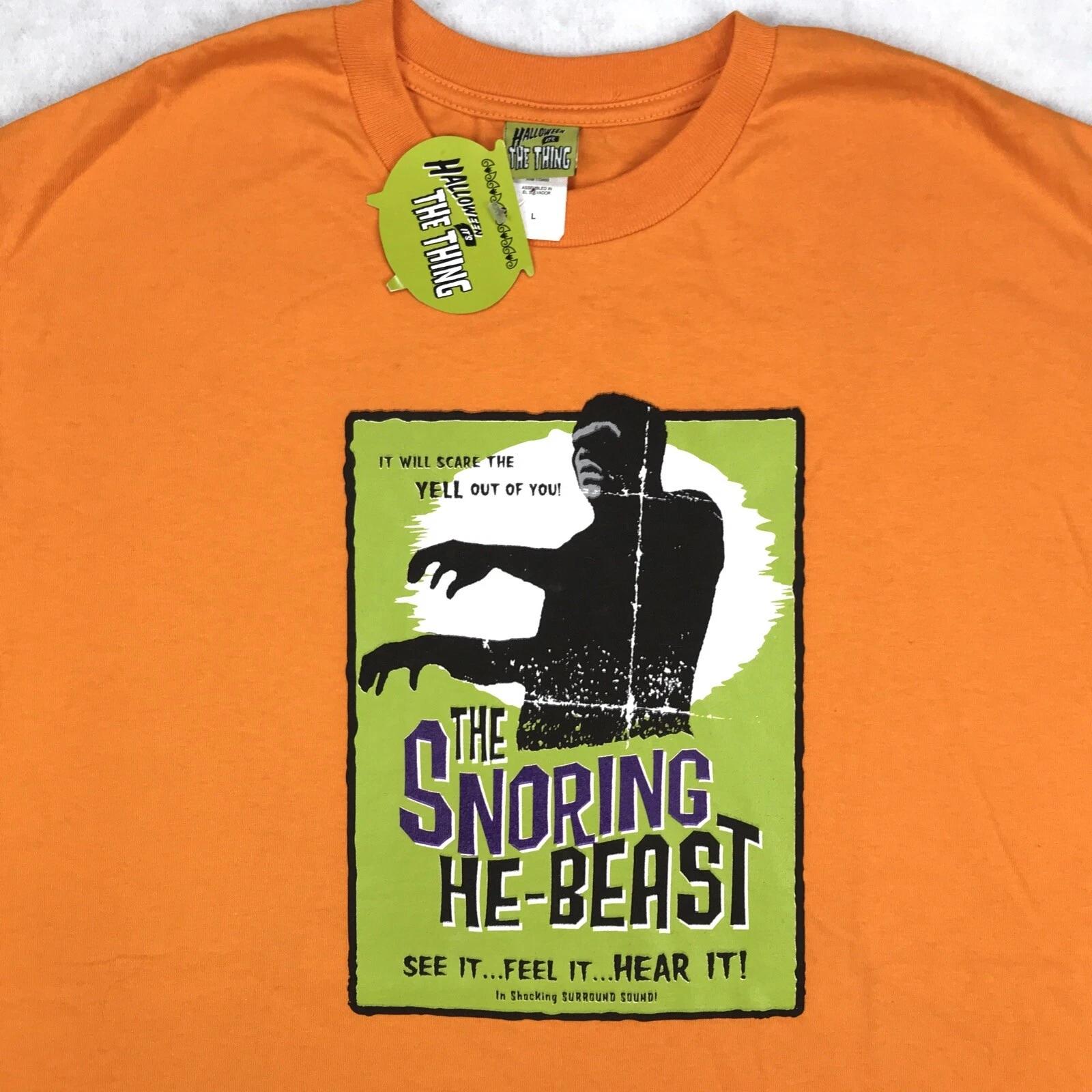 

NWT vintage 2003 HALLOWEEN SNORING HE-BEAST T-Shirt XL trick or treat NOS L