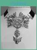 Flying Bat And Star Pendant Necklace Alloy Short Chain For Casual Style Couples