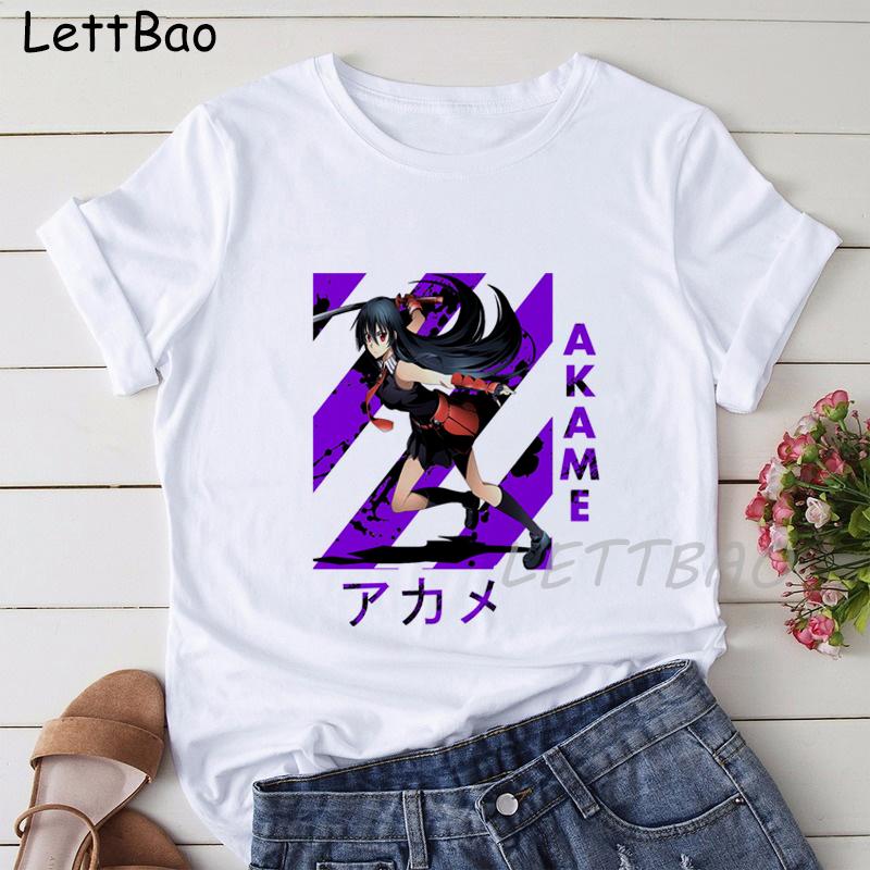 Akame Ga Kill T Shirt Akagame Ga Kill T Shirt Woman Short Sleeve Fashion Tee Shirt