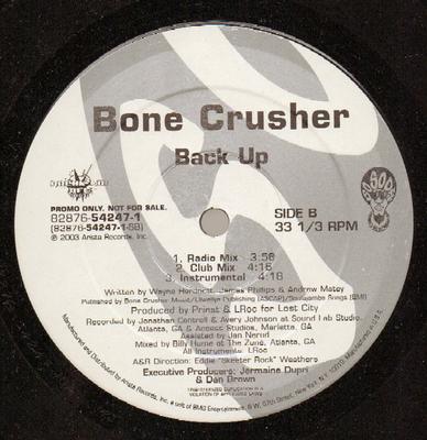 12inch Record BONE CRUSHER - Never Scared (The Takeover Remix) / 82876542471 So So Def 2003 US Rap & Hip-Hop/R&B Used