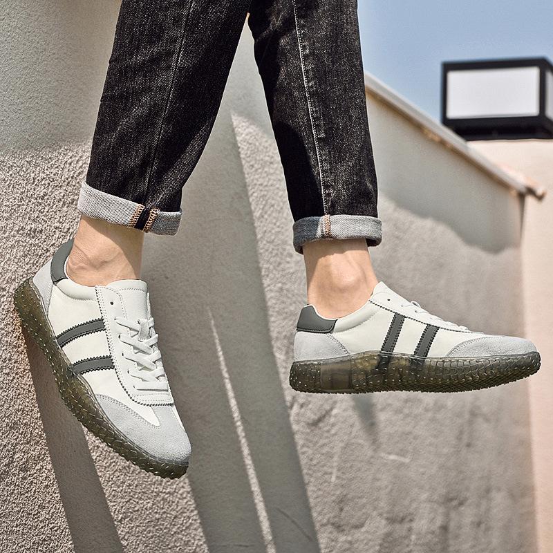 Autumn trendy shoes fashion transparent shoes soft sole casual shoes breathable board shoes men's sports shoes flat baseplate shoes