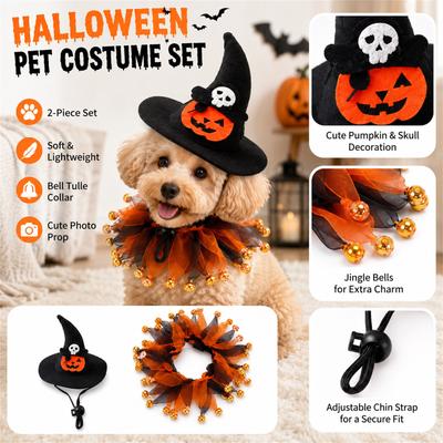 Pet Halloween Costume Two-Piece Set for Cats and Dogs