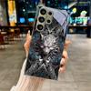 Dark Fantasy Wolf Electroplated Silver Phone Case For Samsung Note 10 20 A06 A07 A12 A13 A14 A15 A16 A17 A22 A23 A25 Glass Cover