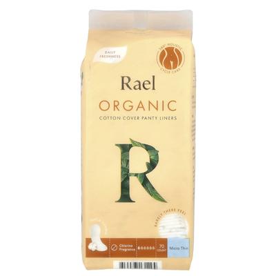 Rael, Menštruačné vložky s organickou bavlnou, Mikrotenké, 70 kusov