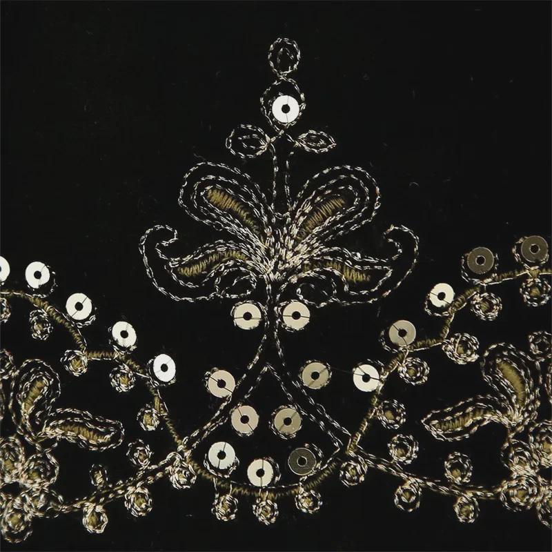 Vestă de damă din catifea cu broderie cu paiete în stil european și american - Toamnă/Iarnă 2022