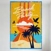 Vintage Beach Party Metal Tin Sign Retro Sun Palm Tree Seagull Coastal Wall Decor for Bar Club Cafe Home Man Cave Art Decoration