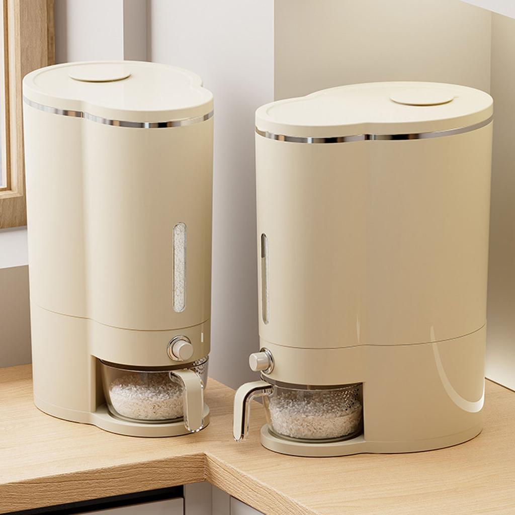 Rice Dispenser Press Out Food Grade Plastic Sealed Airtight Storage Container Househod Kitchen Supplies