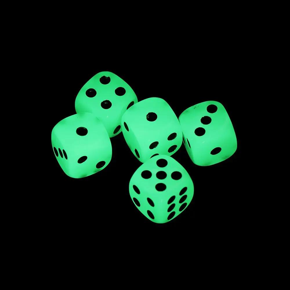 5Pcs 14mm 6 Sided Noctilucent Dice Cubes Night Light Luminous Fun Night Bar KTV Entertainment Game Dices