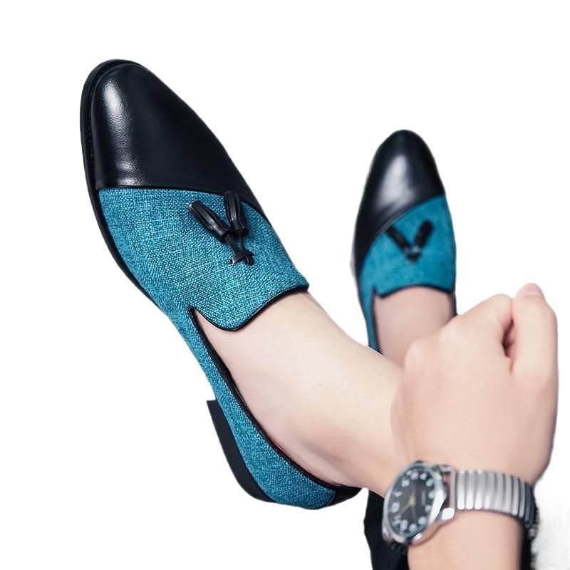 British style retro foot shoes men's shoes European and American youth wedding ceremony groom pointed casual dress small size