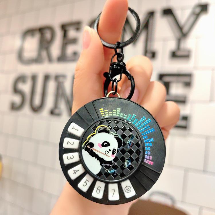 Mini Guitar Keychain with DJ Scratch Sound - Fun Musical Schoolbag Toy for Kids