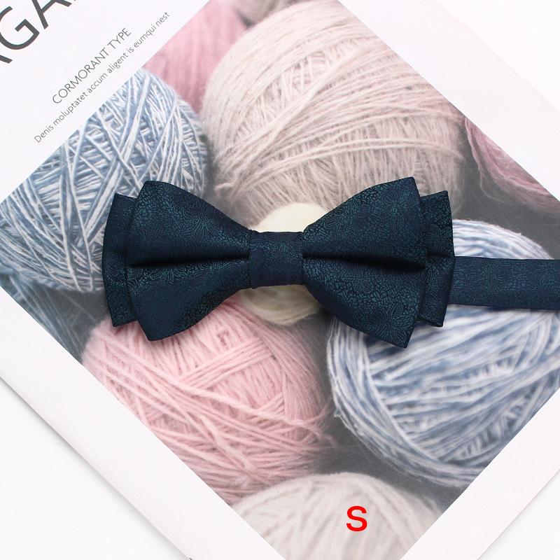 Färgvävd Jacquard Herrfluga 6cm Dubbellager Randig Liten Blomma Affärs Retro Kostym Skjorta Fluga