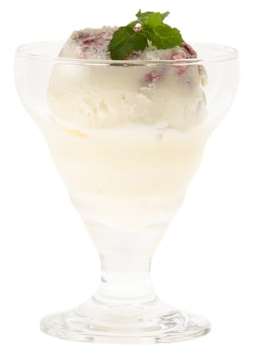

Toyo Sasaki Glass Parfait Glasses, 200ml, Set of 6, Made in Japan, Dishwasher Safe, Shatter-Resistant, Perfect for Sundays and Desserts, with Stems, C