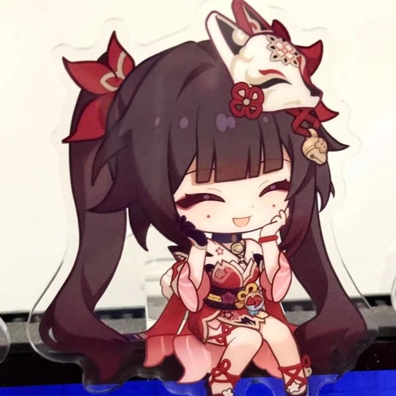 

Game Honkai Star Rail Robin Sparkle Qingque Cosplay Figure Stand Kawaii Acrylic Standing Plate Accessories Ornament Decoration