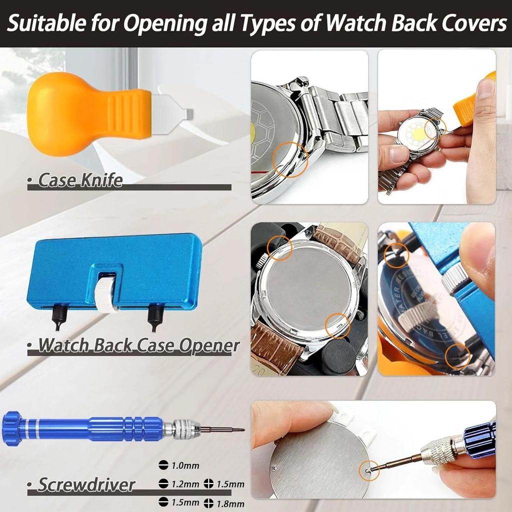 81-Piece Watch Repair Kit: Press Tool, Battery & Link Replacement Tools