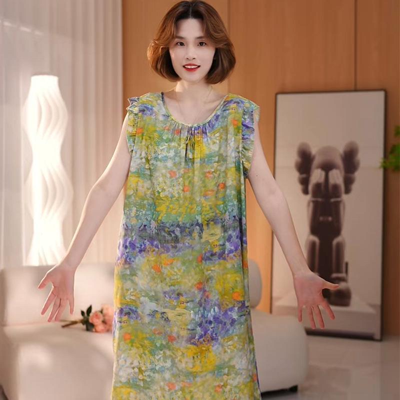 Women's Cotton Silk Camisole Pajama Dress - Summer, Loose Fit, Cute Japanese Style, Sexy and Thin, Perfect for Students