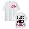 Bad Bunny "DeBí Tirar Más Fotos" White Cotton Casual Fan T-Shirt with Bold Text and Iconic Art Prints T-shirts