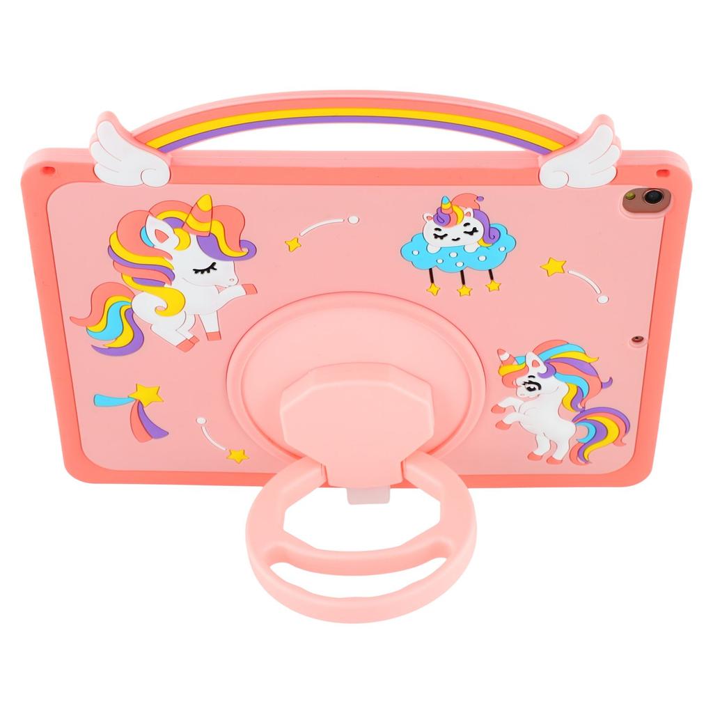 Tablet Case For iPad 10.2 (2021)/(2020)/(2019)/Air 10.5 inch (2019) Handle Rotating Kickstand Unicorn Silicone Cover