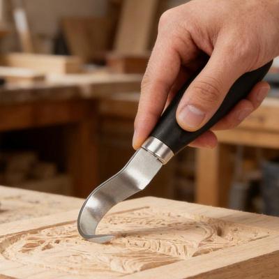 5Pcs Wood Carving Knife Set With Ergonomic Wooden Handle Stainless Steel Blades For Whittling And DIY Crafts