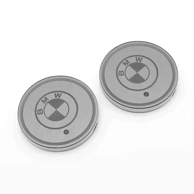 

2pc 7cm Colorful Car USB Light Anti Slip Water coaster Mat pad For BMW M E39 E36 E60 E90 E34 E46 F30 F10 F20 X5 E53 accessories серый