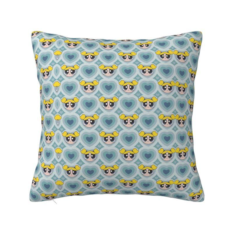 Custom Fashion The P-PowerPuffs Girls Cushion Covers 40x40cm Soft Cartoons Pillow Case for Car Square Pillowcase