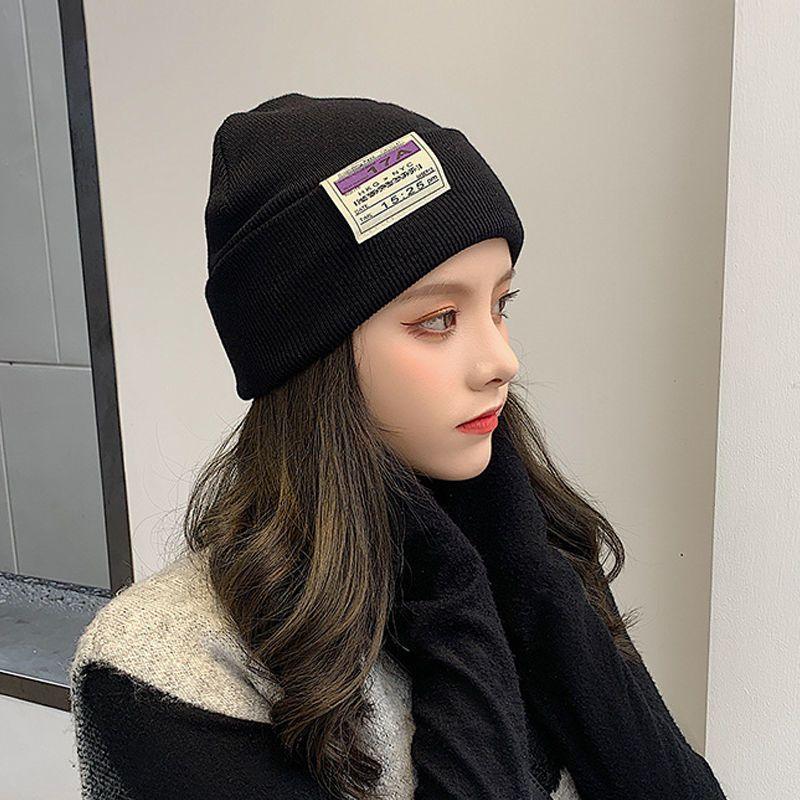 Wool hat women's autumn and winter tide warm knitted hat fashionable solid color face small melon skin cold hat