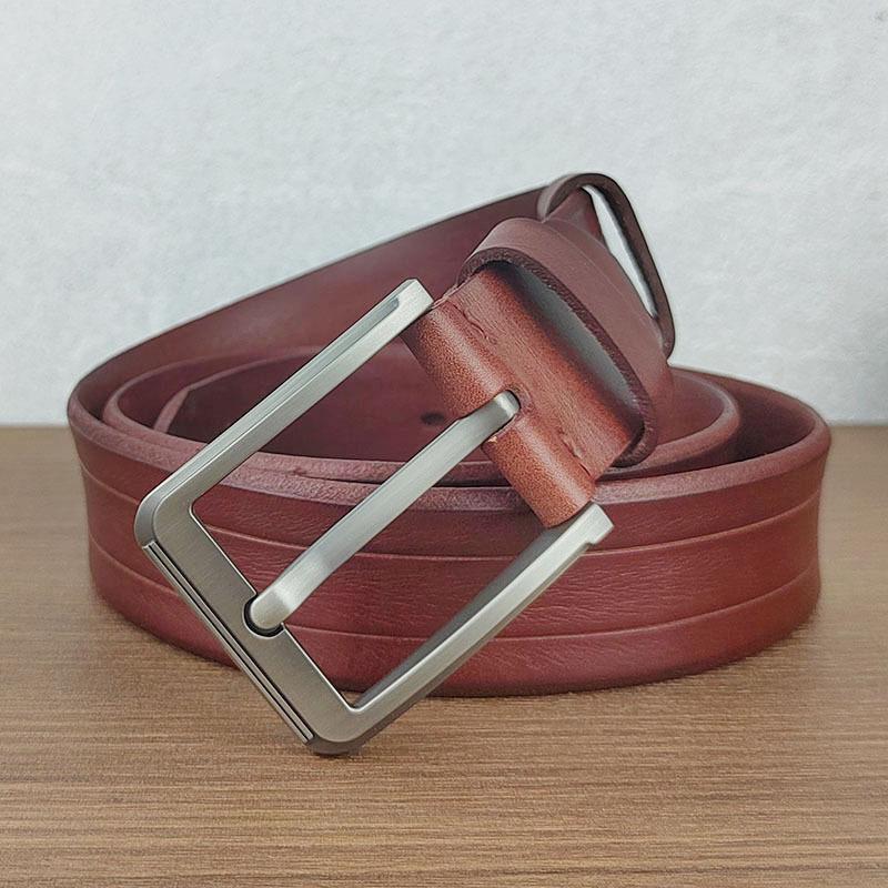 Men'S Belt Leather Retro Casual Pin Buckle Belt Men'S First Layer Cowhide Fashion Belt Belt Belt