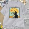 Van Gogh Van Meow Cat Tshirt Funny Unisex Women Cats Lovers T Shirt Street Clothing Graphic Tees Womens Shortsleeved Tshirt