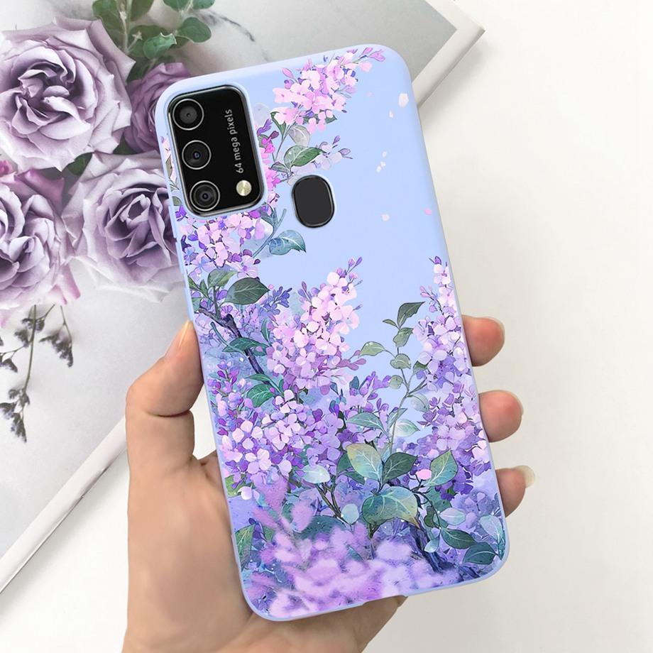 For Samsung M31 M21 2020 SM-M215F Case Ultra Soft Bumper Flower Cat Painting Housing On Smasung Galaxy M21 M 31 Funda Bumper