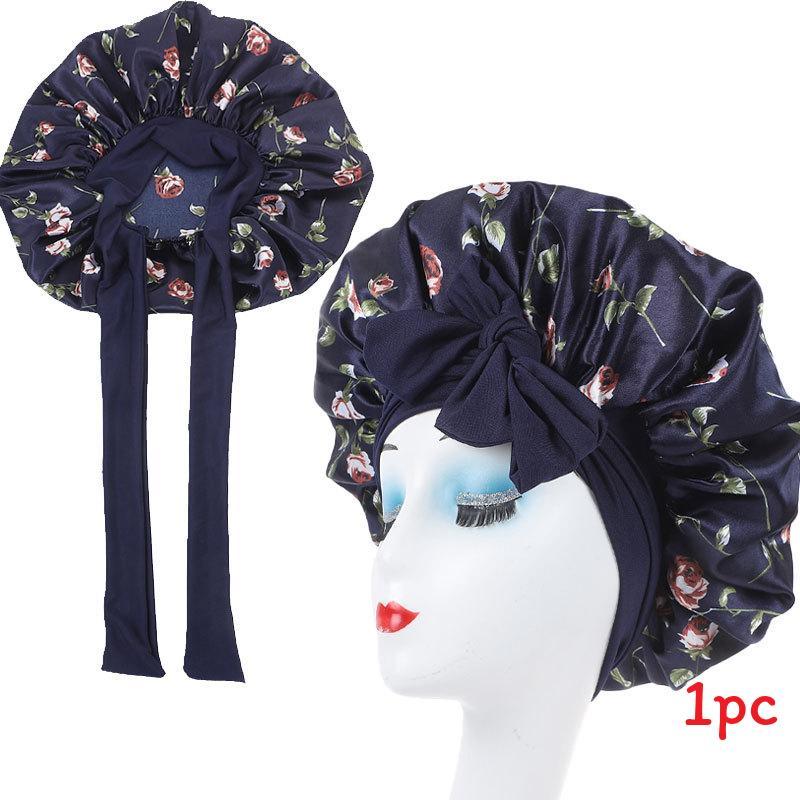 Satin Hair Hat With Digital Floral Design For Comfort And Style