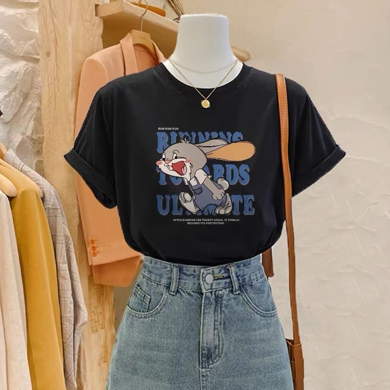 Fashion cotton short-sleeved t-shirt women's 2025 summer new versatile and thin top niche design sense