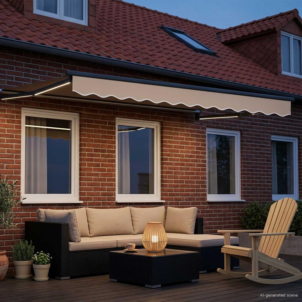 Manual Articulated Arm Awning with LEDs 3 x 2.5 m