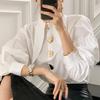 Spring Fashion Long Sleeve Shirt Pointed Collar Office Lady Blouse Office Women Shirts Turn Down Collar Loose Clothing