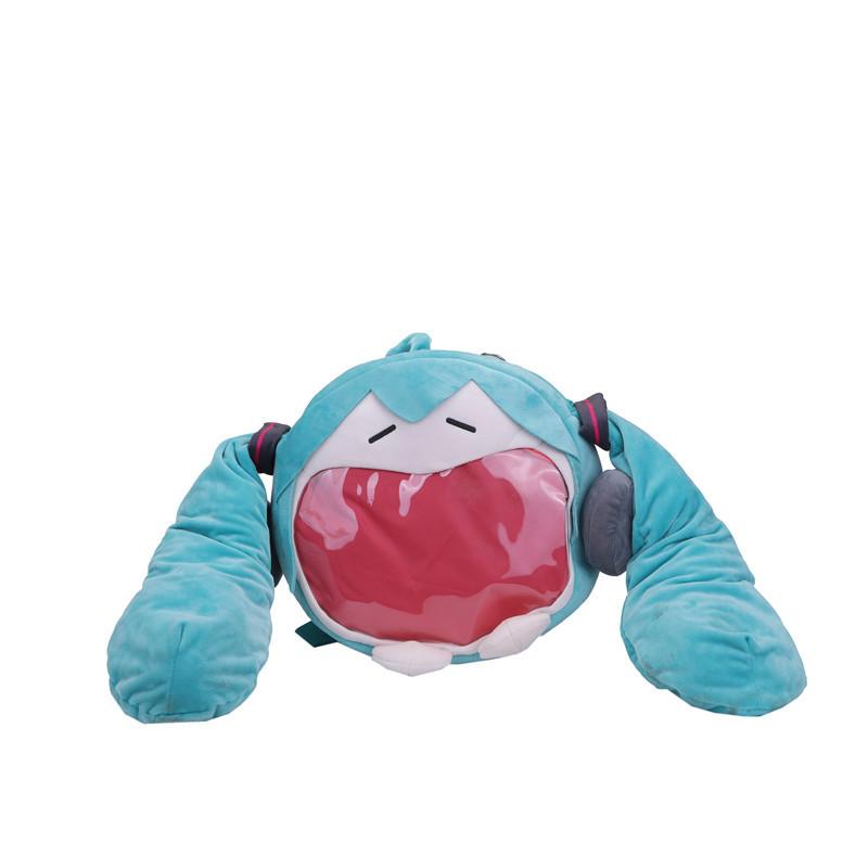 New Hatsune Miku double shoulder cartoon cute plush Lolita funny soft girl bag