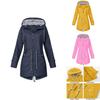 Women Waterproof Wind Jacket Coat Raincoat With Stylish Zipper Hoodies For Outdoor Use
