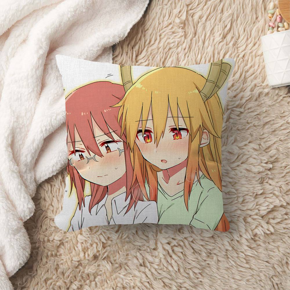 Miss Kobayashis Dragon Maid Cushion Cover Polyester Sofa Cushions Decorative Throw Pillows Home Decoration Pillowcover