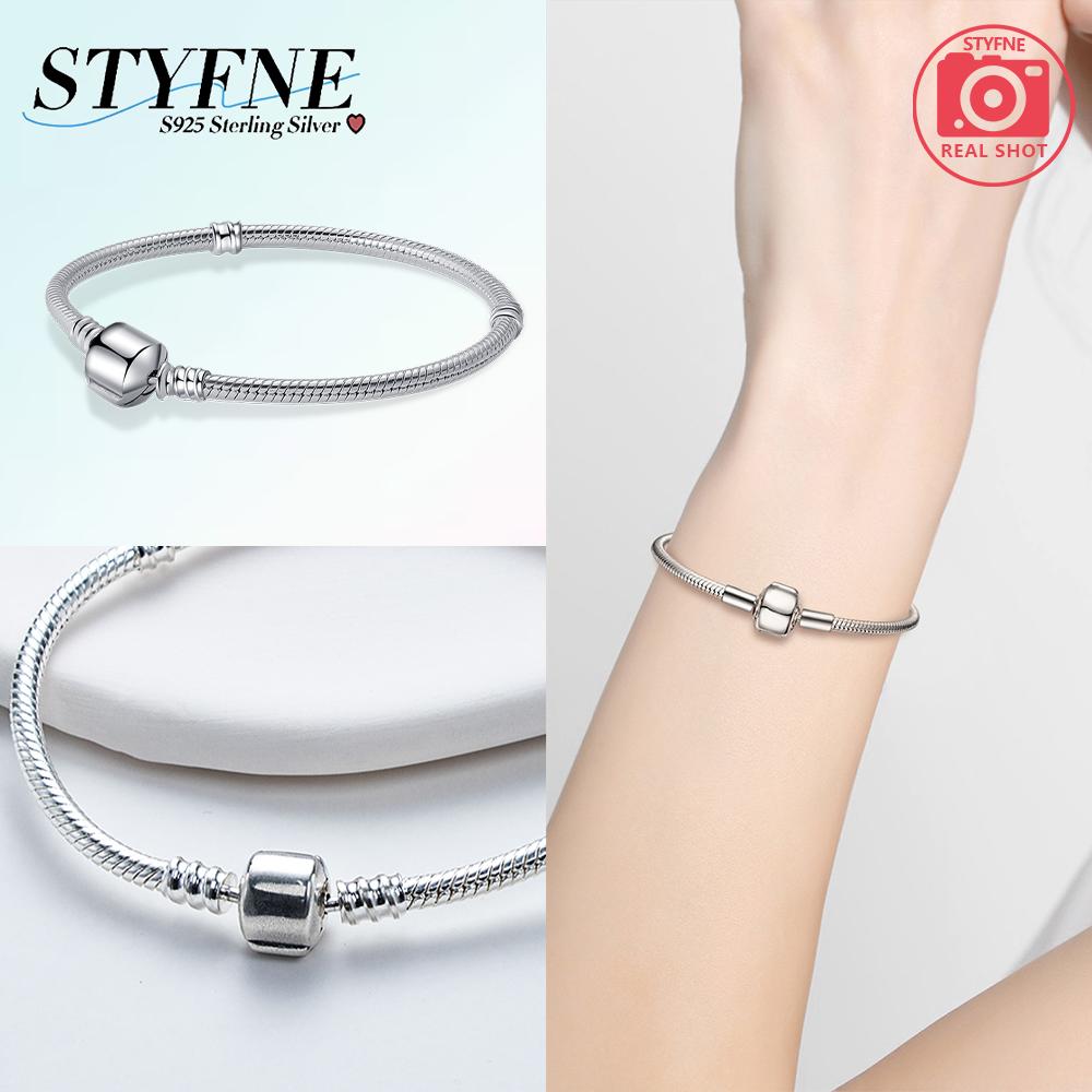 

copper Authentic Heartshaped Square Round Clasp Snake Chain Charming Bracelets Fien Jewellery for Women High Quality 18cm