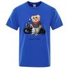 2024 Street Teddy Rider Printed T-Shirt Men Loose Casual Short Sleeves Summer Breathable Tee Cotton Men Clothing Harajuku