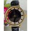 Used Rare Excellent Condition  Vivienne Westwood Watch Quartz Orb Dial Leather Band Black Gold