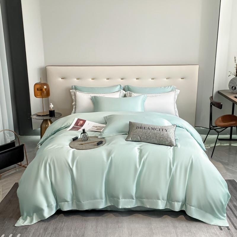 Set de patru piese din bumbac cu capse lungi, 100 de conturi