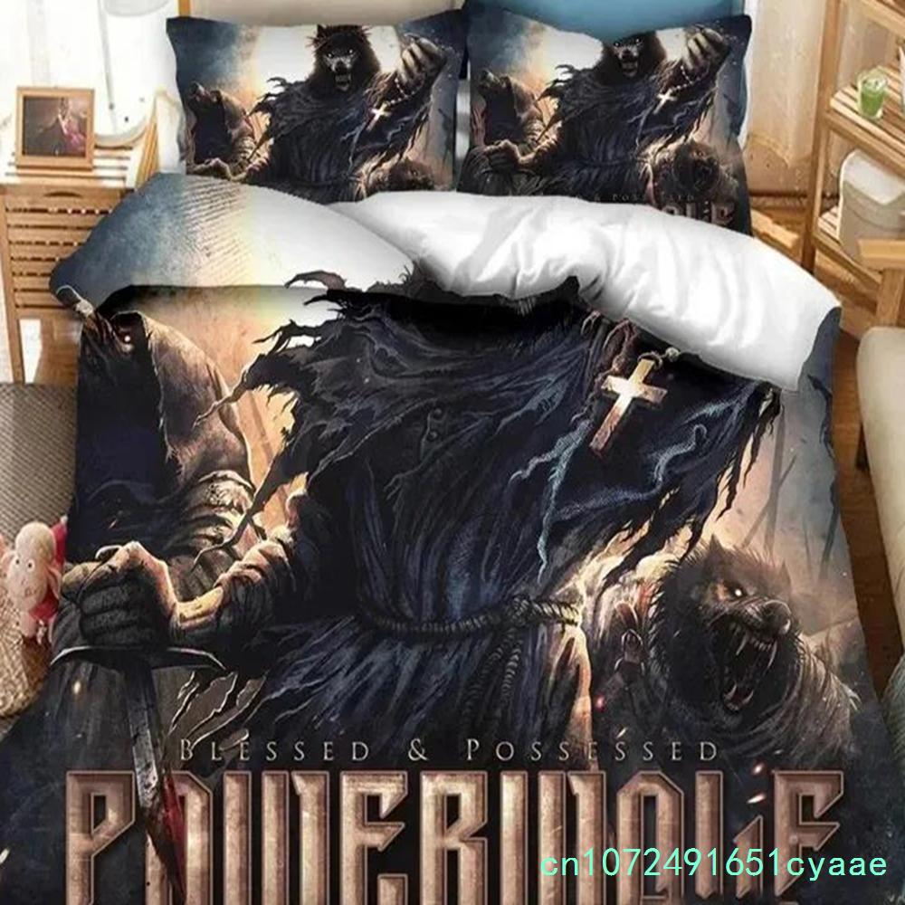 Zestaw pościeli 3D Print Powerwolf Band Poszwa na kołdrę Zestaw do łóżka Poszwa na kołdrę Poszewka na poduszkę Kołdra Rozmiar King Queen Chłopcy Dorośli Zestaw pościeli