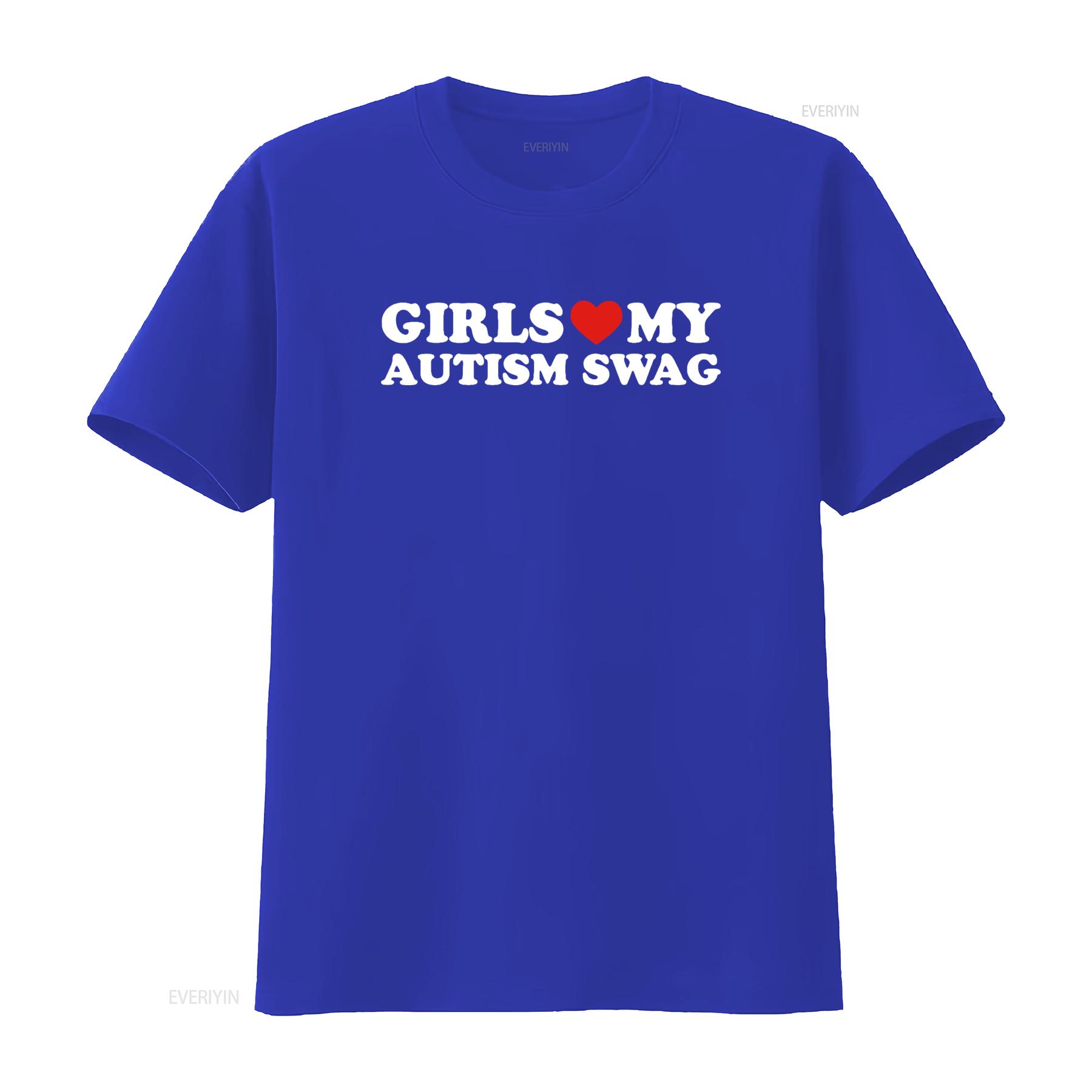 

Girls Love My Autism Swag Funny Autistic Boy s Awareness T Shirt vintage Washed Soft Slightly designer clothes Unisex S