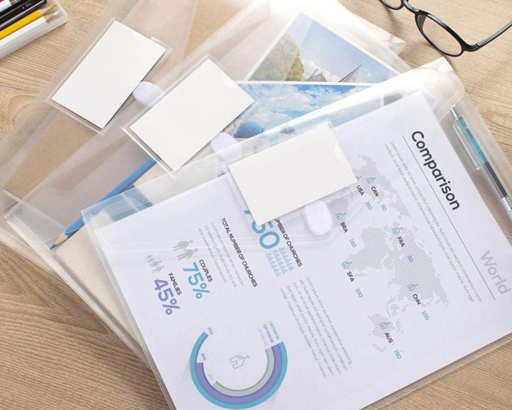 Happier Document Storage File File Clear Clear File A4 Envelope with Tag and Velcro Waterproof Case, Case, Case, Holder, Holder, Bag, Type,