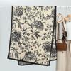 Ladies plain large flower printing velvet long silk scarf scarf versatile literary small fresh warm thin shawl