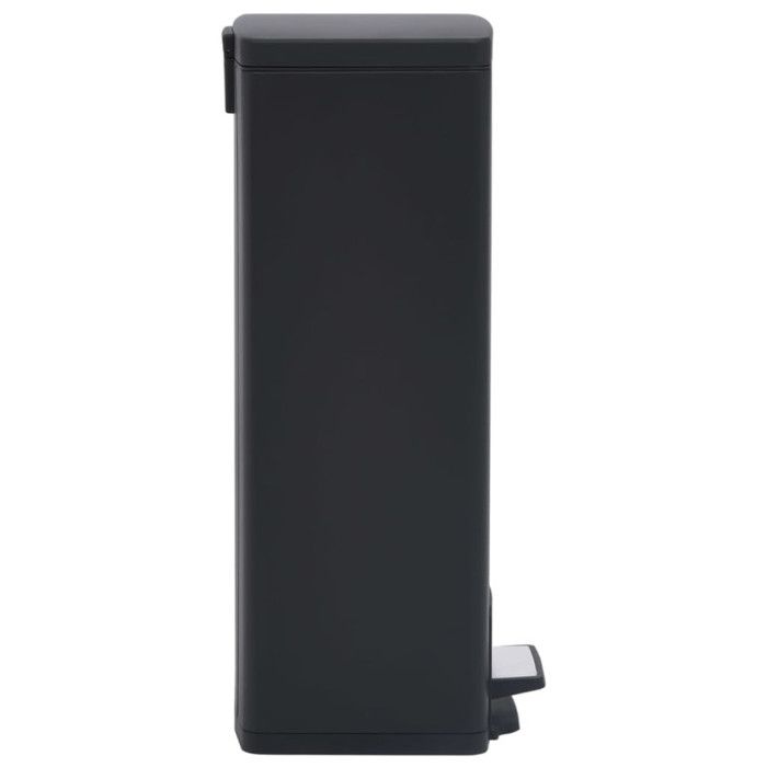VidaXL Poubelle à pédale anti-empreinte 30 L Noir Acier inoxydable 149573