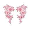 1 Paar Strass-Röhrenperlen-Pailletten-Stickerei Nähflicken DIY Handgemachte Spitze Mieder Applikation Weiße Blume Gestickte Blume