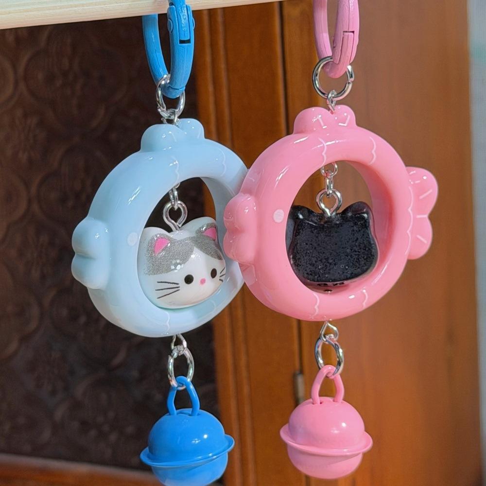 Cat Cat Fish Key Ring Color Three-dimensional Bell Pendant Original Cute Girlfriends Couple Gift Bag Accessories